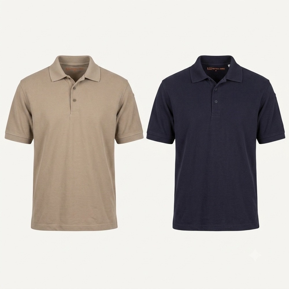 Pair 511 Tactical Series Khaki & Dark‎ Blue Short Sleeve Polo Shirts Size Medium